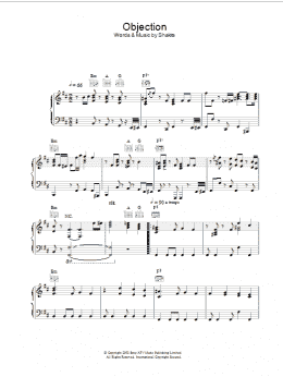 page one of Objection (Piano, Vocal & Guitar Chords)