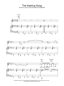 page one of The Ketchup Song (Piano, Vocal & Guitar Chords)