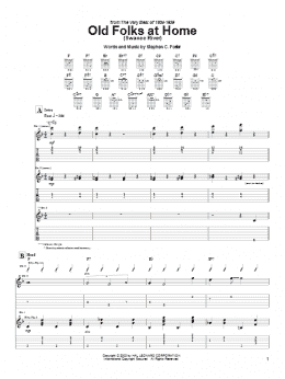 page one of Old Folks At Home (Swanee River) (Guitar Tab)