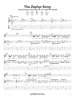 page one of The Zephyr Song (Guitar Tab)