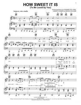 page one of How Sweet It Is (To Be Loved By You) (Piano, Vocal & Guitar Chords (Right-Hand Melody))