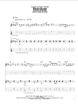 page one of Stardust (Guitar Tab)
