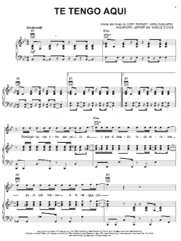 page one of Te Tengo Aqui (Piano, Vocal & Guitar Chords (Right-Hand Melody))