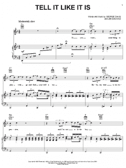 page one of Tell It Like It Is (Piano, Vocal & Guitar Chords (Right-Hand Melody))