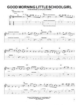 page one of Good Morning Little Schoolgirl (Guitar Tab)