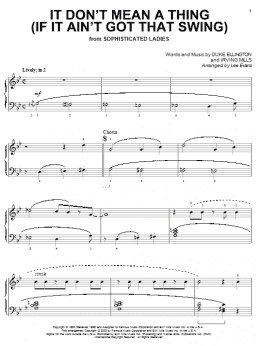 page one of It Don't Mean A Thing (If It Ain't Got That Swing) (Piano Solo)