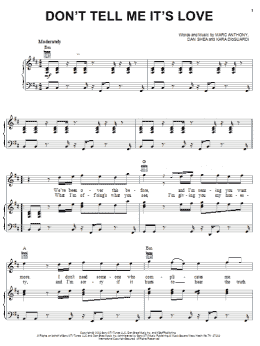 page one of Don't Tell Me It's Love (Piano, Vocal & Guitar Chords (Right-Hand Melody))