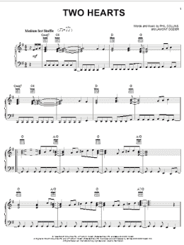 page one of Two Hearts (Piano, Vocal & Guitar Chords (Right-Hand Melody))