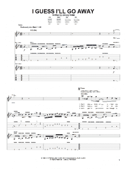 page one of I Guess I'll Go Away (Guitar Tab)