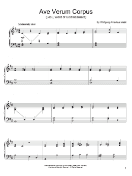 page one of Ave Verum (Jesu, Word of God Incarnate) (Piano Solo)