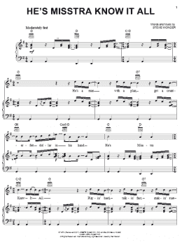 page one of He's Misstra Know It All (Piano, Vocal & Guitar Chords (Right-Hand Melody))