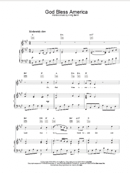 page one of God Bless America (Piano, Vocal & Guitar Chords)