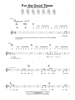 page one of For The Good Times (Easy Guitar)