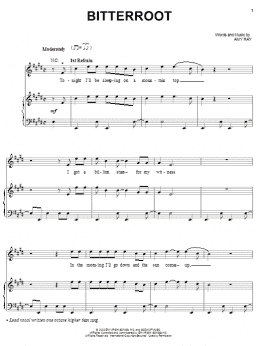 page one of Bitterroot (Piano, Vocal & Guitar Chords (Right-Hand Melody))