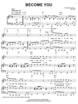 page one of Become You (Piano, Vocal & Guitar Chords (Right-Hand Melody))