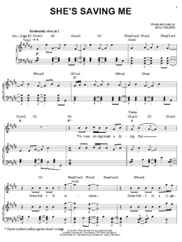 page one of She's Saving Me (Piano, Vocal & Guitar Chords (Right-Hand Melody))