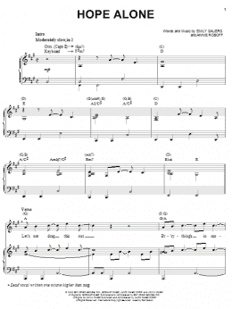 page one of Hope Alone (Piano, Vocal & Guitar Chords (Right-Hand Melody))