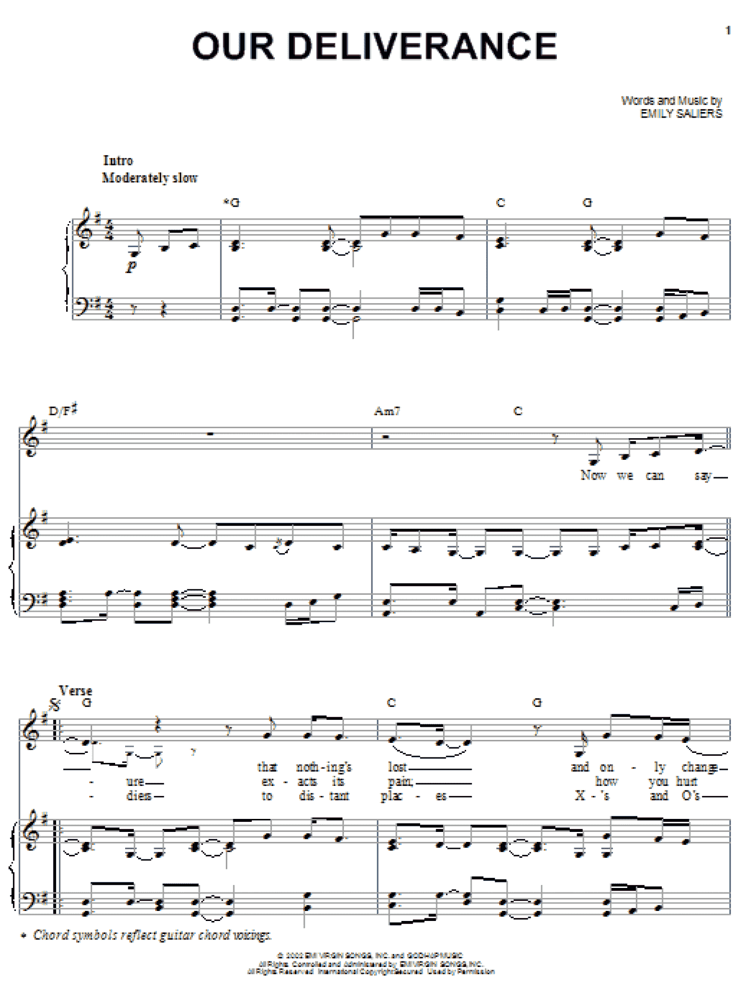 Our Deliverance (Piano, Vocal & Guitar Chords (Right-Hand Melody))