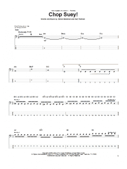 page one of Chop Suey! (Bass Guitar Tab)