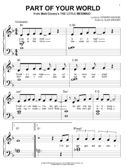 page one of Part Of Your World (from The Little Mermaid) (Big Note Piano)