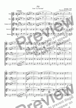 page one of Verdi - La Traviata Air