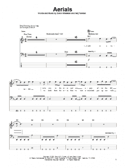 page one of Aerials (Bass Guitar Tab)