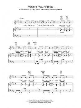 page one of What's Your Flava (Piano, Vocal & Guitar Chords)