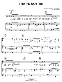 page one of That's Not Me (Piano, Vocal & Guitar Chords (Right-Hand Melody))