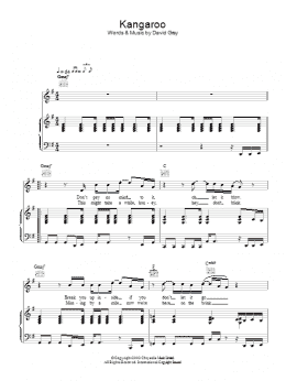 page one of Kangaroo (Piano, Vocal & Guitar Chords)