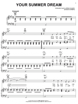 page one of Your Summer Dream (Piano, Vocal & Guitar Chords (Right-Hand Melody))