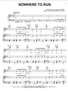 page one of Nowhere To Run (Piano, Vocal & Guitar Chords (Right-Hand Melody))