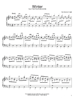 page one of Winter (from The Four Seasons) (Piano Solo)