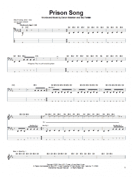 page one of Prison Song (Bass Guitar Tab)