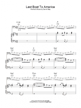 page one of Last Boat To America (Piano, Vocal & Guitar Chords)