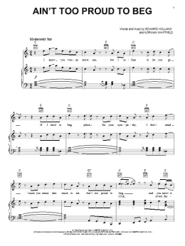 page one of Ain't Too Proud To Beg (Piano, Vocal & Guitar Chords (Right-Hand Melody))