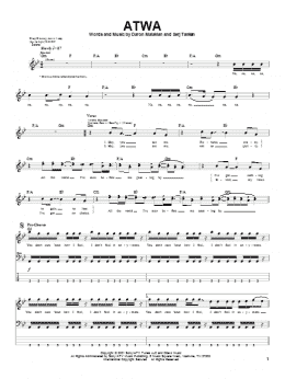 page one of ATWA (Bass Guitar Tab)