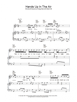page one of Hands Up In The Air (Piano, Vocal & Guitar Chords)