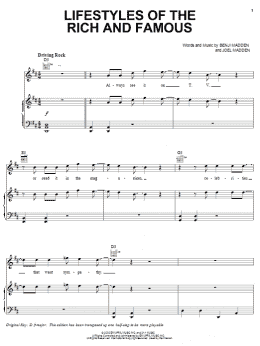 page one of Lifestyles Of The Rich And Famous (Piano, Vocal & Guitar Chords (Right-Hand Melody))