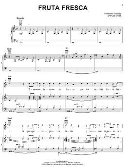 page one of Fruta Fresca (Piano, Vocal & Guitar Chords (Right-Hand Melody))