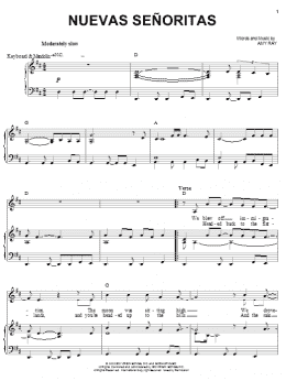 page one of Nuevas Senoritas (Piano, Vocal & Guitar Chords (Right-Hand Melody))