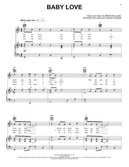 page one of Baby Love (Piano, Vocal & Guitar Chords (Right-Hand Melody))