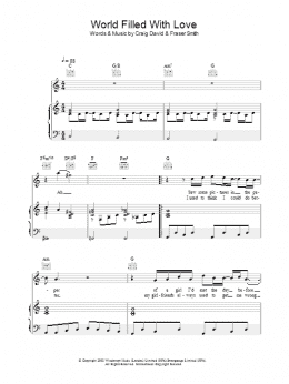 page one of World Filled With Love (Piano, Vocal & Guitar Chords)