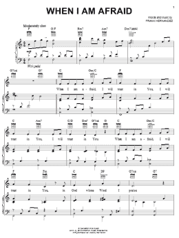 page one of When I Am Afraid (Piano, Vocal & Guitar Chords (Right-Hand Melody))