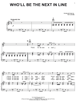 page one of Who'll Be The Next In Line (Piano, Vocal & Guitar Chords (Right-Hand Melody))