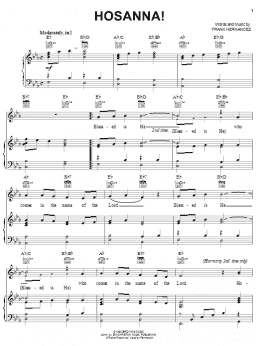 page one of Hosanna! (Piano, Vocal & Guitar Chords (Right-Hand Melody))