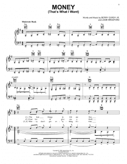 page one of Money (That's What I Want) (Piano, Vocal & Guitar Chords (Right-Hand Melody))