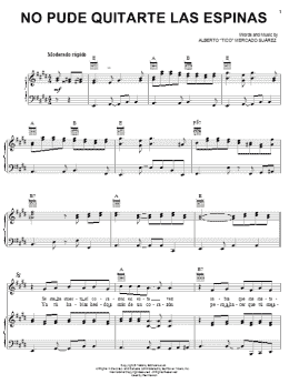 page one of No Pude Quitarte Las Espinas (Piano, Vocal & Guitar Chords (Right-Hand Melody))