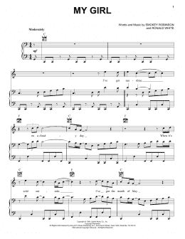 page one of My Girl (Piano, Vocal & Guitar Chords (Right-Hand Melody))