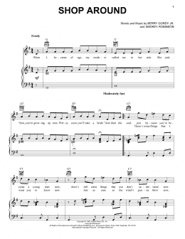 page one of Shop Around (Piano, Vocal & Guitar Chords (Right-Hand Melody))