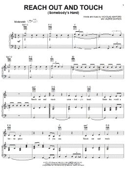 page one of Reach Out And Touch (Somebody's Hand) (Piano, Vocal & Guitar Chords (Right-Hand Melody))